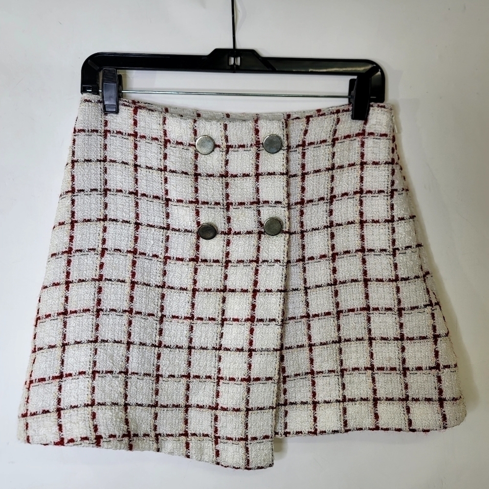 SOLDMango Tweed mini Warp Skirt (fully lined)